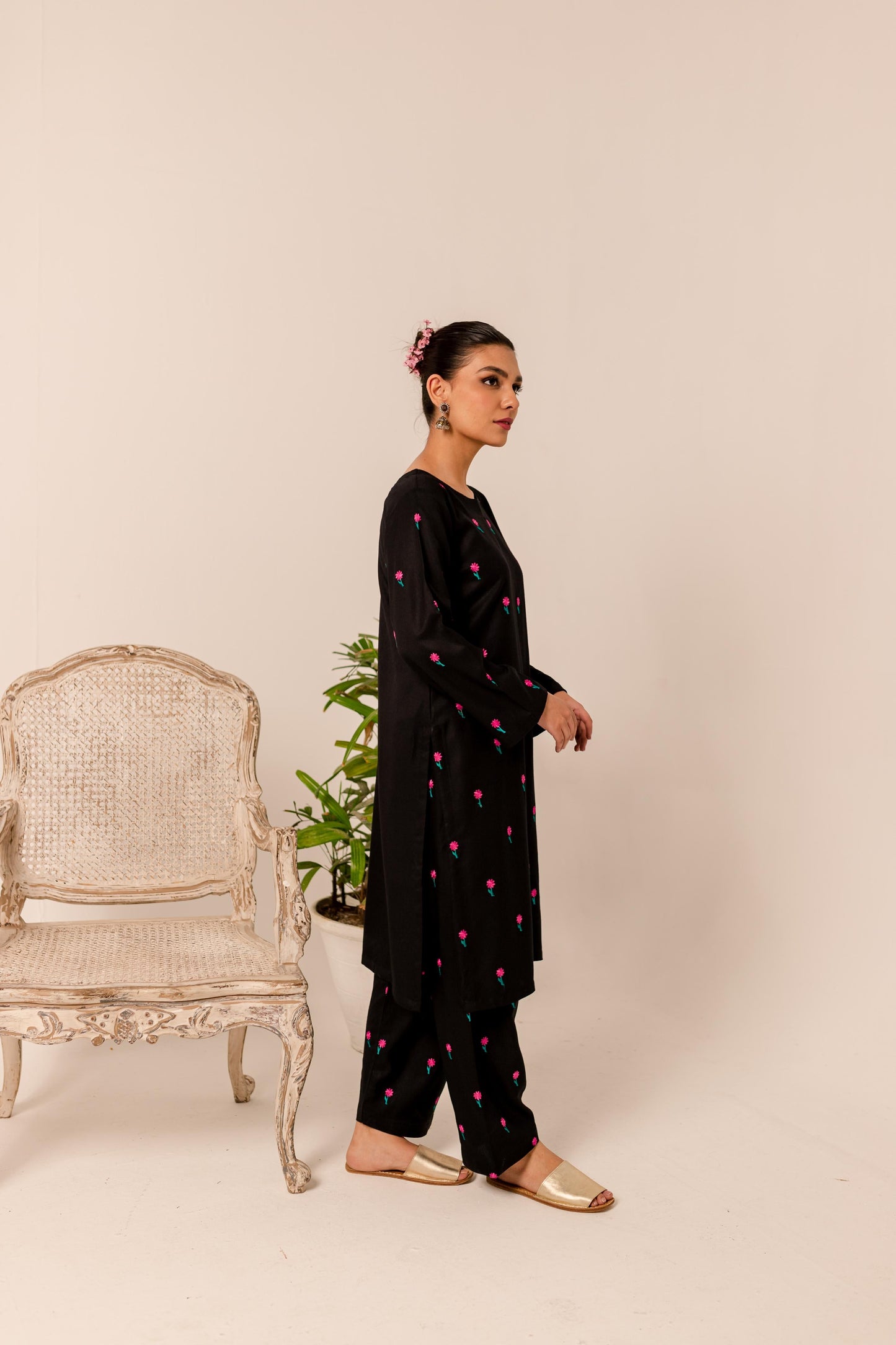 2PC Embroidered Dress- EM-BP14